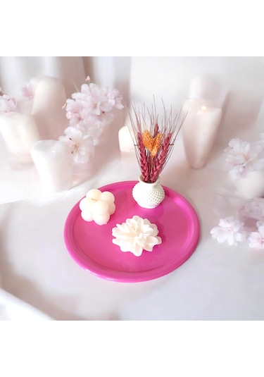 Etal Tepsi Metal Tabak 6 Adet Yuvarlak Çay Ve Kahve Sunum Tepsisi