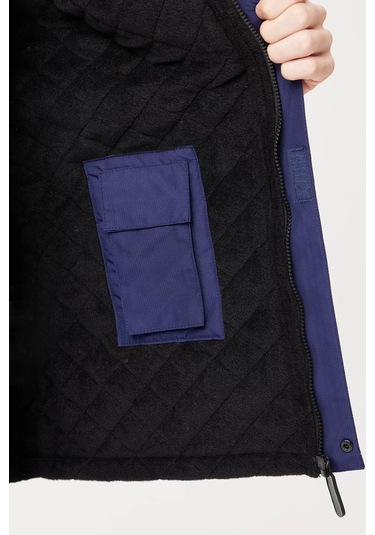 Kışlık Su Geçirmez İş Güvenliği Mont Allium Ripstop Parka Rüzgar Havalara Uygun Lacivert-siyah