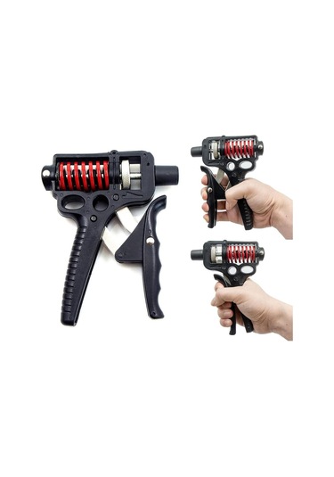 5-165kg Sayaçlı Ayarlanabilir El & Bilek Güçlendirici Profesyonel Kol Ve Kavrama Egzersiz Aleti Cks-108n Siyah