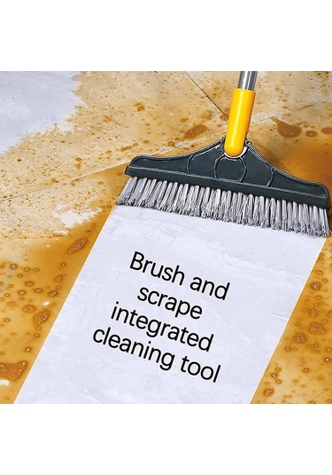 Neevoyu 3'ü 1 Arada Pp Zemin Fırçası - Sert Tüylerli + Silme Ucu İle Duvar, Duş, Mutfak Tekerlekli Temizlik Aracı Yeşil