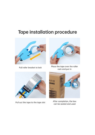 Yuntech01 3332 Modeli 40-48mm Genişliğe Uygun El Tipi Plastik Bant Kesici, Paket Kapama Aleti Mavi 1 Adet