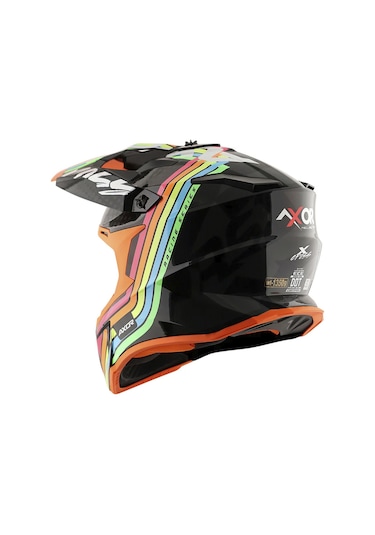 Axor Xcross 2X E Full Face Kask Gri - Parlak Siyah