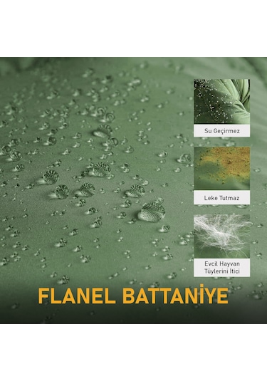 Haegs Flanel Kamp Battaniyesi, Seyahat Yorganı Dış Mekan Hafif Kompakt Outdoor Kamp Çadır Karavan Battaniye 215-150 Cm Haki