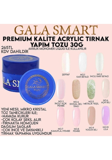 Akrilik Toz Premium 30 G - No:10 Gala Smart