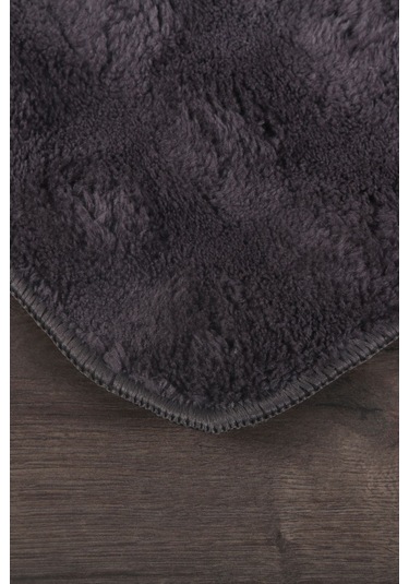 Bubble Antrasit Büyük Ebat 2'li Banyo Paspas Seti Kaymaz Tabanlı Yıkanablir Klozet Takımı Antrasit