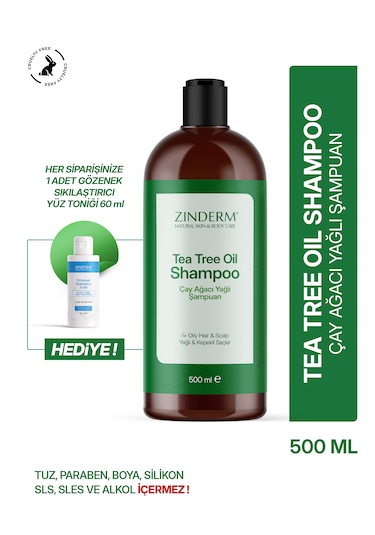 Zinderm Arındırıcı Ve Dengeleyici Tuzsuz Çay Ağacı Şampuanı 500 ML