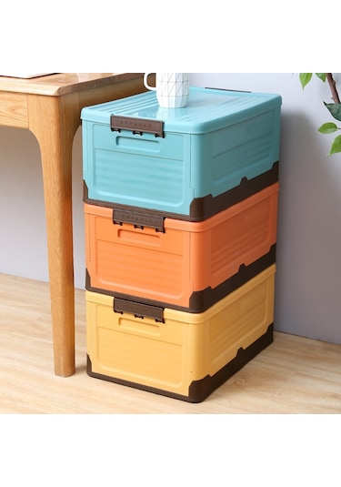 Sones Katlanabilir Kitap Kutusu Plastik Saklama Kutusu, Renk: L Nane Mavisi