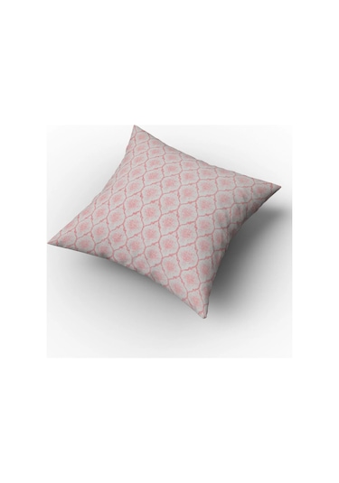 Melisa Damask Baskılı Duck Kumaş Krem/pembe 45 45 Cm - 500 45 x 45