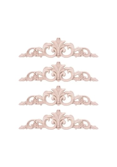 "4 Adet Oyma Ahşap Dekoratif Sütun - Mobilya Ve Duvar Süsleme İçin 20x5 Cm"