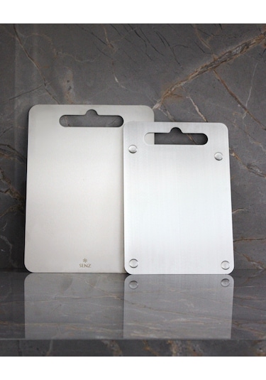 Paslanmaz Çelik Doğrama Tahtası Büyük Boy 25x33 Cm Metalik