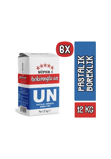 Hekimoğlu Un Pastalık - Böreklik Buğday 6 x 2 KG