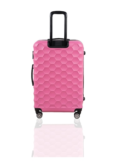 Polo&Sky Petek Model Pembe Renk Büyük Boy Valiz Bavul Pembe