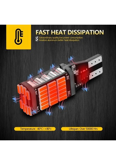 Xuweiwei 4 Adet Aıleo T15 W16w Led 921 912 T16 902 Ampul 45 Adet 4014smd Araba Geri Vites Işıkları Sarı Beyaz 12v Beyaz