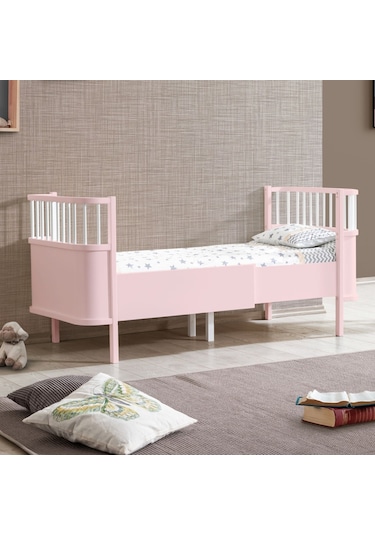 Mdf Beşik 130x90 Trend Büyüyen Beşik Pembe + 1 Comfort Yatak Pembe