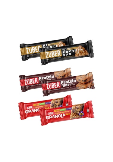 Züber Atıştırmalık Bar 6 Lı Karma Paket / 3 Çeşit