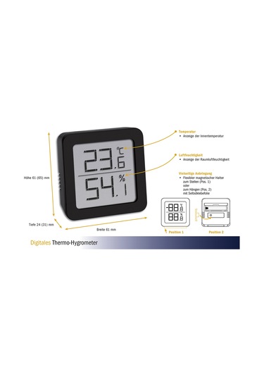 Tfa Dostmann Dijital Ortam. Oda Sıcaklık ve Nem Ölçer.termo-higro N11.246