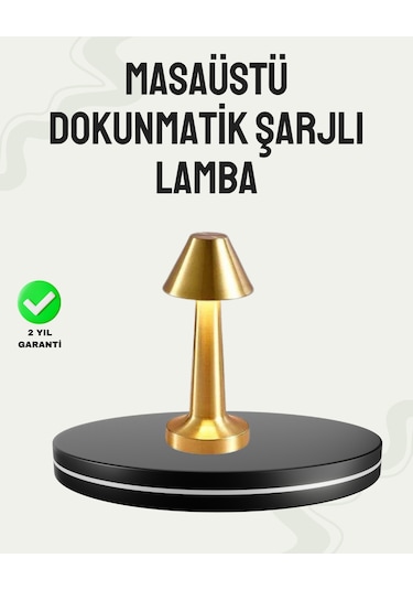 Kablosuz Led Masa Lambası 1800mah 3 Renk Aydınlatma Dokunmatik Renkli