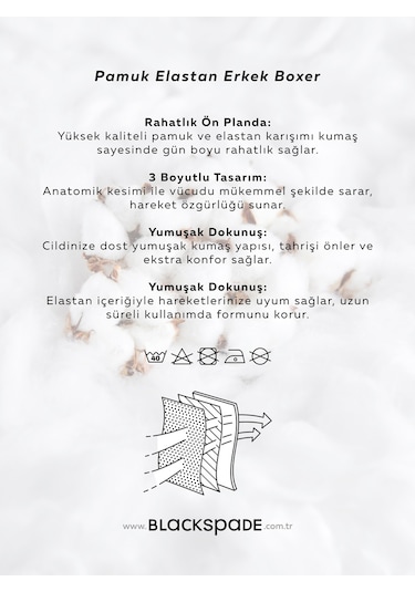 Erkek Boxer 4lü Paket Daily Comfort 9690 - Siyah Siyah