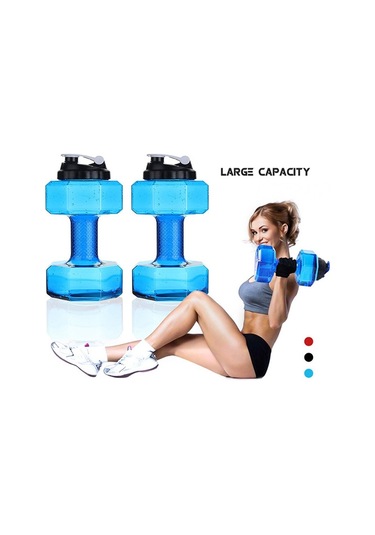 Taşınabilir Ev Fitness Dumbbell Su Şişesi, Kapasite: 2600ml Kırmızı
