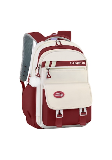 Yeni Ortaokul Lise Kız Minimalist Okul Çantası Büyük Kapasiteli Buzdolabı Kapısı Çocuk Omuzları Kırmızı Kırmızı
