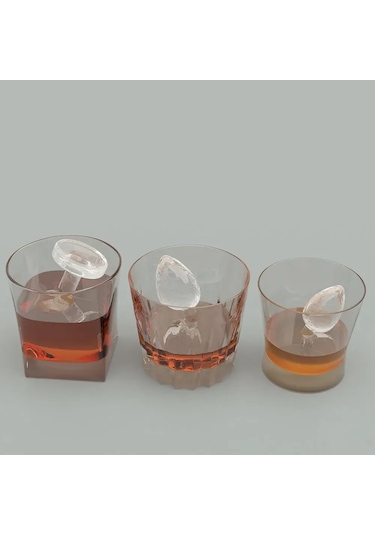 Vkemall Yeşil-bej İki Parça Silikon Buz Kübü Kalıbı, Kapaklı Whisky Buzluğa Çevirici, Hızlı Donma Ve Temizlenmesi Kolay Çok Renkli