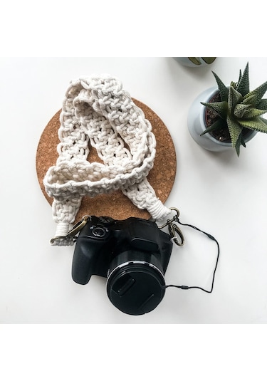 120cm El Dokuma Kamera Askısı Bohem Tarzı Çanta Omuz Askısı Çapraz Askı İpi - Siyah