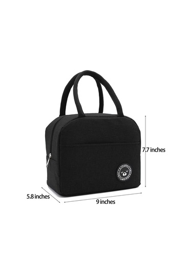 Lichen Termal Yalıtımlı Öğle Yemeği Çantası Taşınabilir Isı Siyah