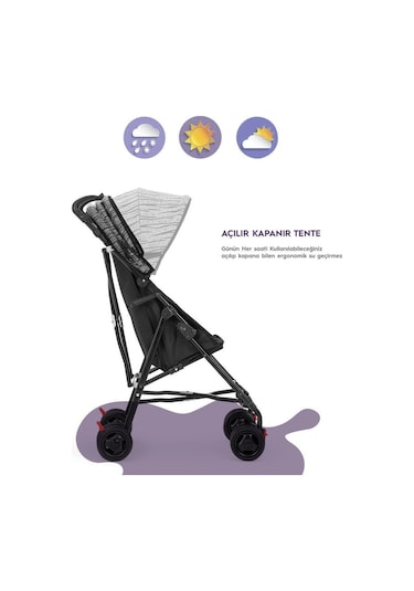 Moony Baby MB108 Stork Baston Bebek Arabası Puset - Antrasit