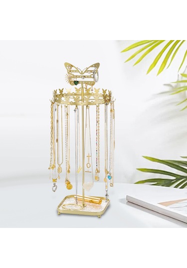 Homyl Takı Organizatör Ekran Metal Tutucu Kolye Küpe Bileklik Altın
