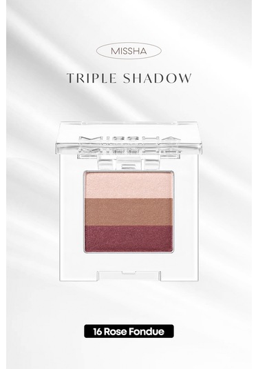 Missha Triple Shadow Yumuşak Dokulu Dökülme Yapmayan 3 Renkli Göz Farı 16 Rose Fondue