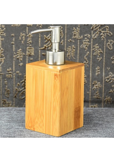 Xindoker Bambu Ve Plastik 220ml Sabun Dispenseri - Banyo/ Mutfak İçin Döner Pompalı, Kolay Doldurulabilir, Temiz Ve Düzenli Saklama Kahverengi