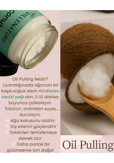 Villenature Soğuk Sıkım Hindistan Cevizi Yağı Coconut Oil Cocos Nucifera 210 Ml