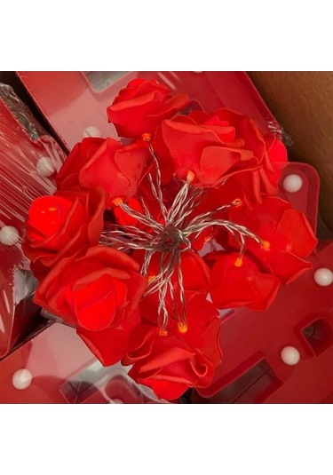 Novahub Kırmızı 5 M 50led Usb/pil Kumandalı Gül Çiçek Led Peri Dize Işıklar Çelenk Noel Ağacı Dekorasyon Açık Sokak Lambası Düğün Bahçe Dekor 5m 50led-battery Kırmızı Kırmızı
