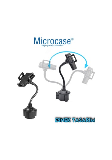 Microcase Araç Içi Bardaklıktan Monte Telefon Tutucu Siyah Al2910