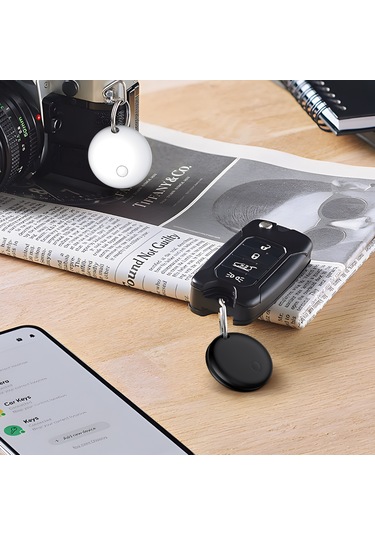 Suofeng Mfi Onaylı Bluetooth , Kayıp Önleyici, Bulma Uygulaması İle Entegre, Siyah 2'li Paket 2 Askı + 1 Pil