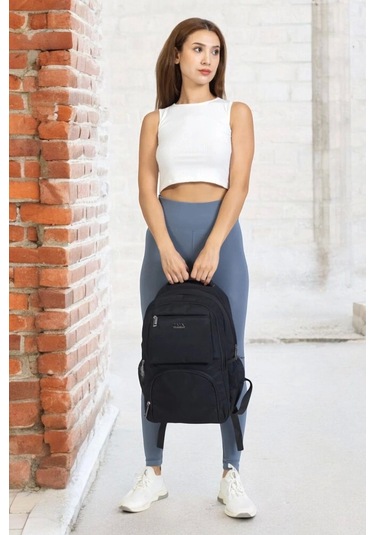 Sportif Darbe Emici Su Geçirmez 13,3-14 İnç Siyah Laptop Sırt Çantası Renkli Çok Renkli