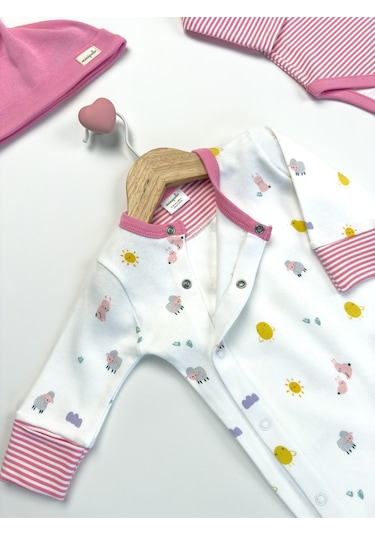 Sezgibaby Kisecik 4'lü Kız Bebek Tulum Çoklu Set Pembe