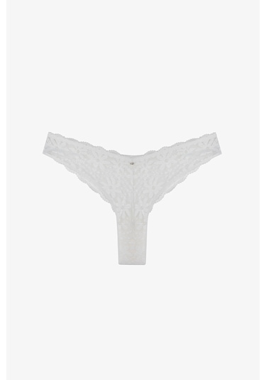 Penti Kırık Beyaz Lace Dantel V Model Brazilian Külot