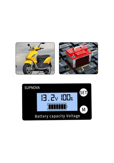 Dinosaurs F Fityle Araba Lcd Akü Kapasitesi Monitör Gerilim Ölçer Dc 8 V-100v Araba Araç Için -, 61x33x15mm Style1