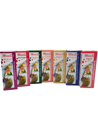 Maxisol Kafes Kuşları için Sağlık Seti 7 parça