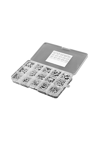 Shineyee 304 Çelik M3-m4-m5 Yuvarlak Başlı İç Bücük Vida Ve Somun Seti, 500 Adet, Düzenleyici Kutuda