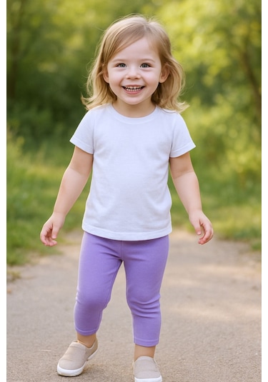 Kız Bebek Tayt Düz Renk Likralı Kumaş Esnek