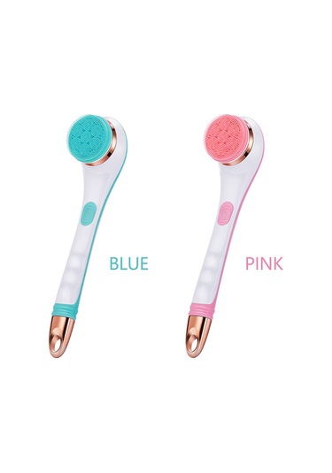 Ranyeek Usb Şarjlı Elektrikli Duş Fırçası - Uzun Saplı, 2 Hızlı, 360 Döner, 4 Fırça Başlı, Vücut Masajı Ve Temizliği İçin Ipx6 Su Geçirmez Mavi-mavi Çok Renkli