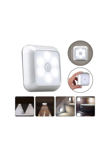 Besthome1 Hareket Sensörlü Gece Lambası, Dolap/koridor İçin, 5m Mesafe, 120 Açı, Manyetik/takma/çimento Montaj, Gümüş Kasa Isın Gümüş