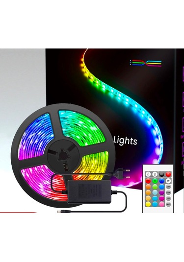 Rgb Şerit Led Set Kumandalı Adaptörlü Renk Renk Çok Renkli Led