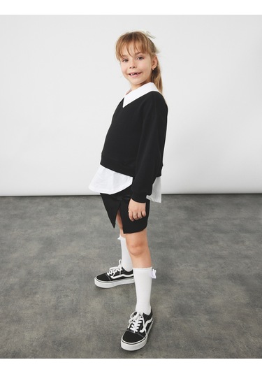 Koton Fiyonk Detaylı Pileli Şort Etek Siyah 6wkg40030aw Siyah