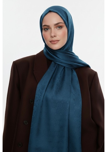 Mizalle & Yaqa Filigranlı Petrol Rengi Şal Petrol