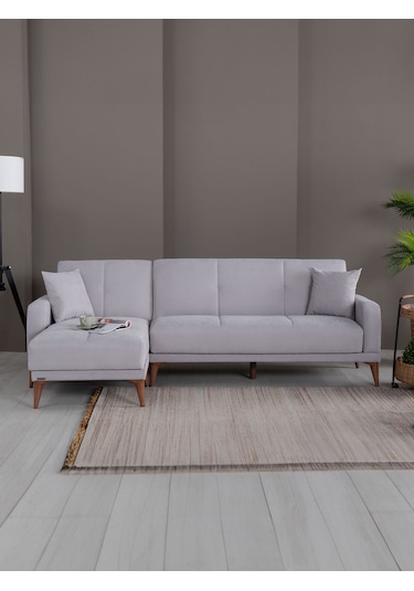 Kilim Mobilya Minimal Uzanmalı Köşe Takımı V2  (İkili Sol Ünite + Uzanma Sağ Ünite) koyu gri