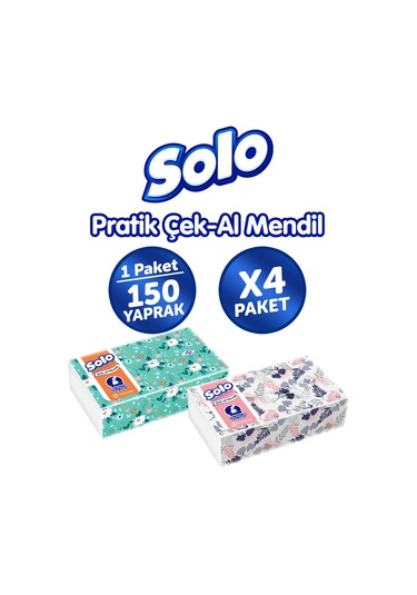 Solo Çek-Al Mendil 4 x 150'li