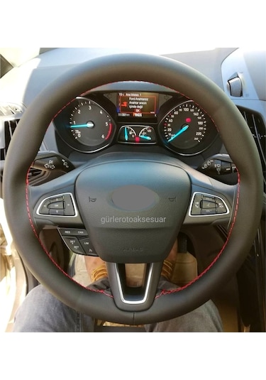 Ford B-Max Kırmızı Ipli Dikmeli Direksiyon Kılıfı (10.5Cm)